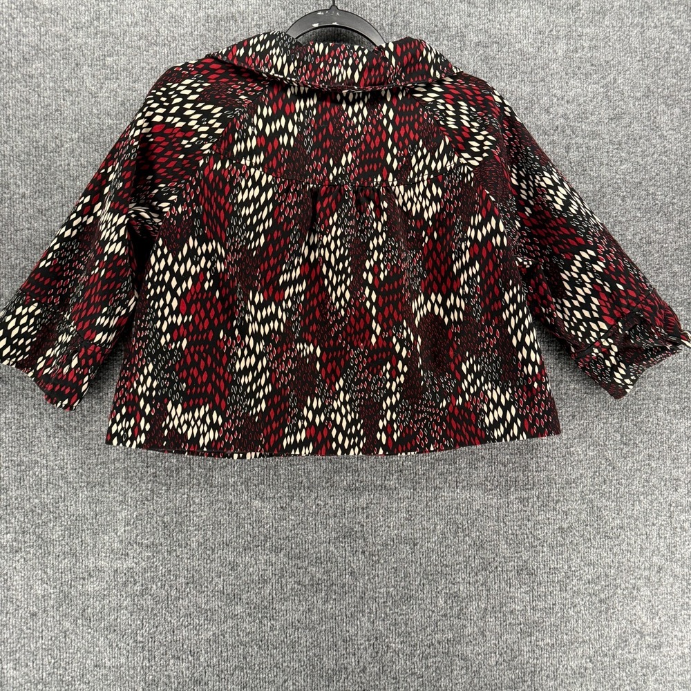 Lapis Blazer Womens M Black Red Button Up 3/4 Sleeve Formal Evening Cocktail - Picture 4 of 9
